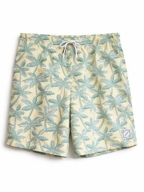 American Eagle Yellow Palm Print Swim Trunks – Size Large EUC